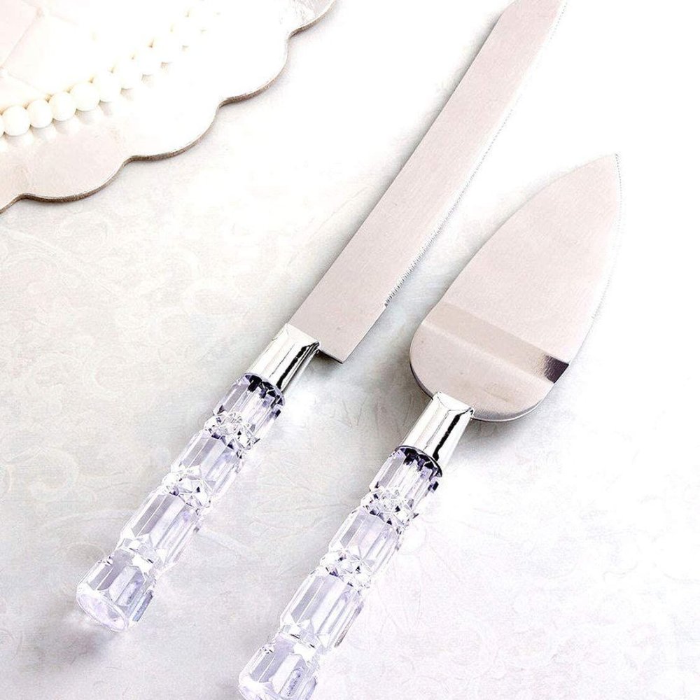 Wedding Cake Knife and Server Set (Clear SL)